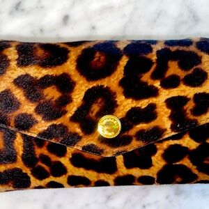 Leopard print Calf hair authentic Michael Kors mini clutch / wallet.